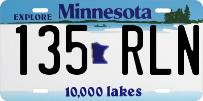 MN license plate 135RLN