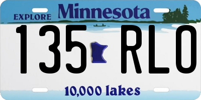 MN license plate 135RLO