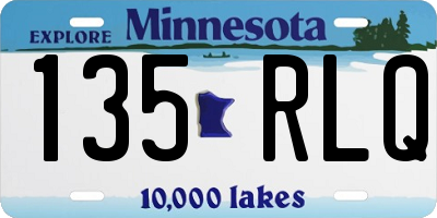 MN license plate 135RLQ