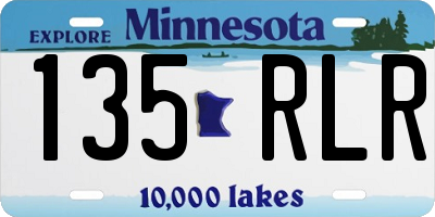 MN license plate 135RLR