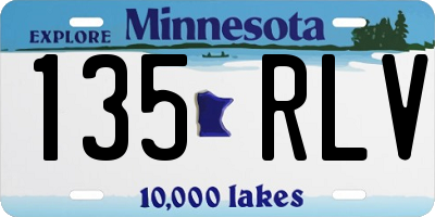 MN license plate 135RLV