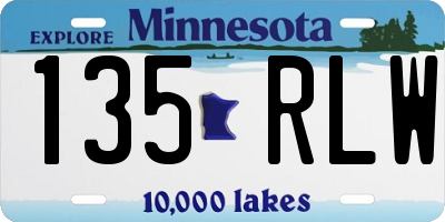 MN license plate 135RLW