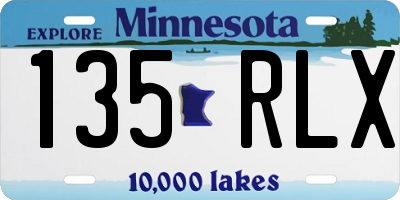 MN license plate 135RLX