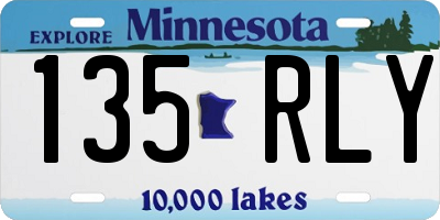 MN license plate 135RLY