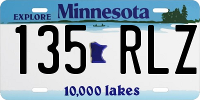 MN license plate 135RLZ