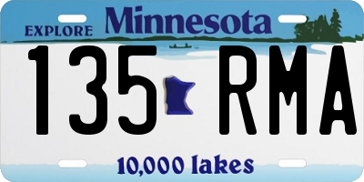 MN license plate 135RMA