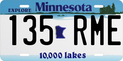 MN license plate 135RME