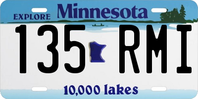 MN license plate 135RMI