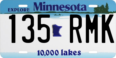 MN license plate 135RMK
