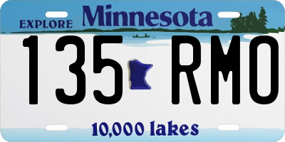 MN license plate 135RMO
