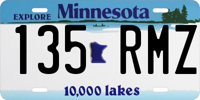 MN license plate 135RMZ