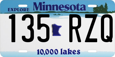 MN license plate 135RZQ
