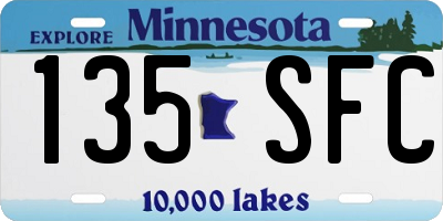 MN license plate 135SFC