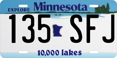 MN license plate 135SFJ