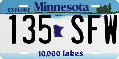 MN license plate 135SFW