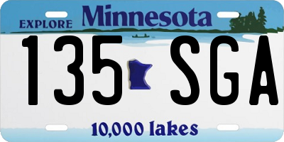 MN license plate 135SGA