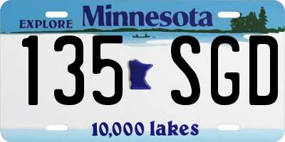 MN license plate 135SGD