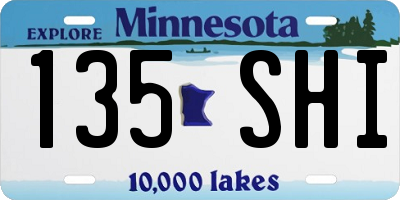 MN license plate 135SHI