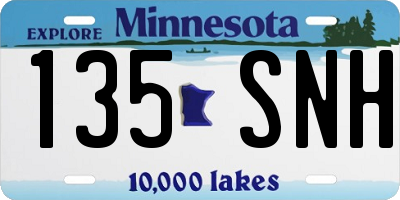 MN license plate 135SNH