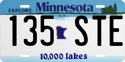 MN license plate 135STE