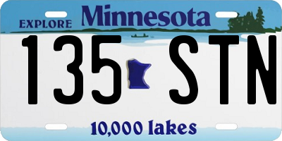 MN license plate 135STN