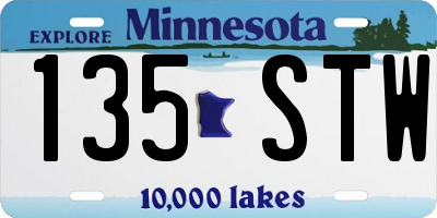 MN license plate 135STW