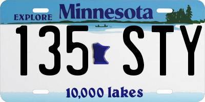 MN license plate 135STY