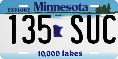MN license plate 135SUC