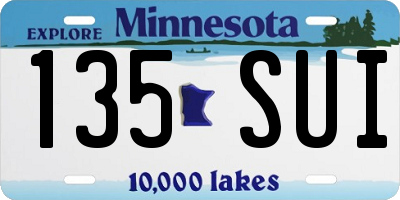 MN license plate 135SUI