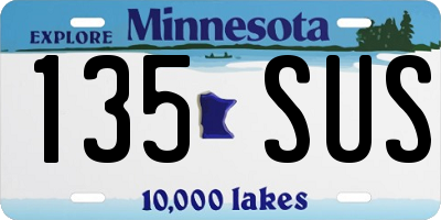 MN license plate 135SUS