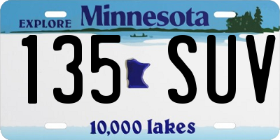 MN license plate 135SUV