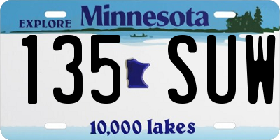 MN license plate 135SUW