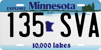 MN license plate 135SVA