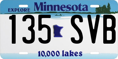 MN license plate 135SVB