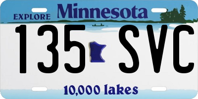 MN license plate 135SVC