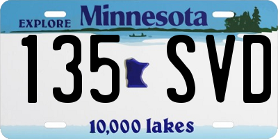 MN license plate 135SVD