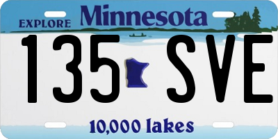 MN license plate 135SVE