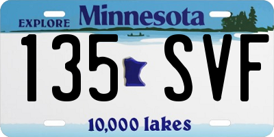 MN license plate 135SVF