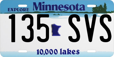 MN license plate 135SVS