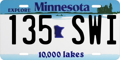 MN license plate 135SWI