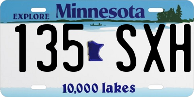 MN license plate 135SXH