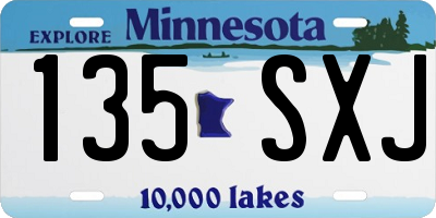 MN license plate 135SXJ