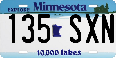 MN license plate 135SXN