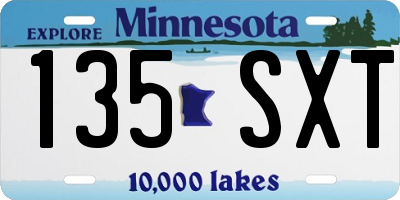MN license plate 135SXT