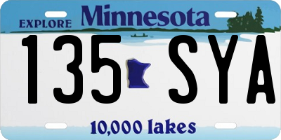 MN license plate 135SYA