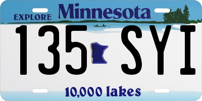 MN license plate 135SYI
