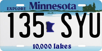 MN license plate 135SYU
