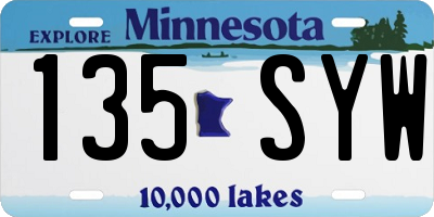 MN license plate 135SYW