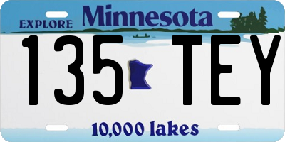 MN license plate 135TEY