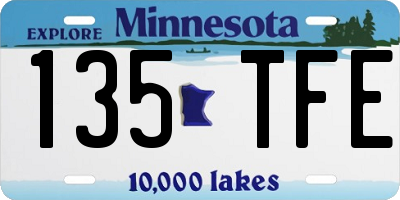 MN license plate 135TFE